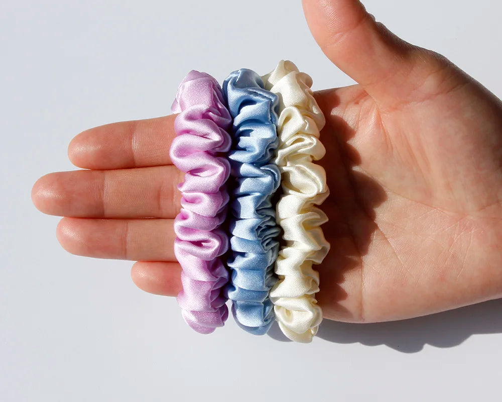 100% Pure Mulberry Silk Scrunchies Hair Ties
