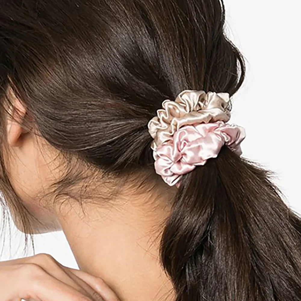 100% Pure Mulberry Silk Scrunchies Hair Ties