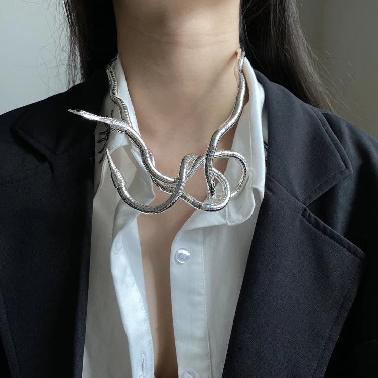 Trendy Snake Necklace Statement