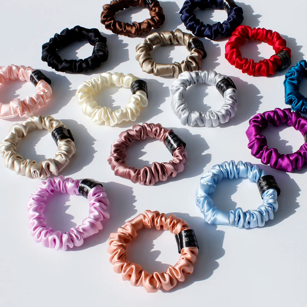 100% Pure Mulberry Silk Scrunchies Hair Ties