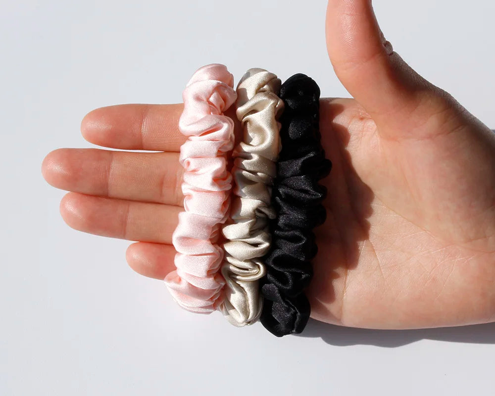 100% Pure Mulberry Silk Scrunchies Hair Ties