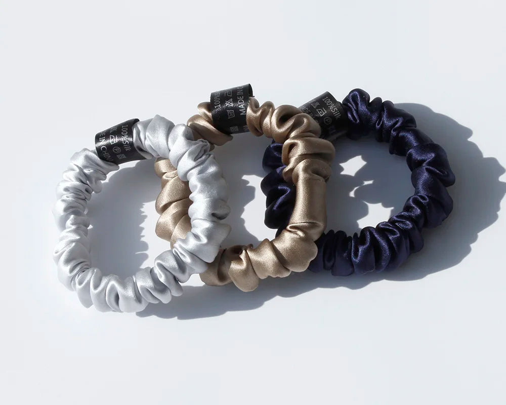100% Pure Mulberry Silk Scrunchies Hair Ties