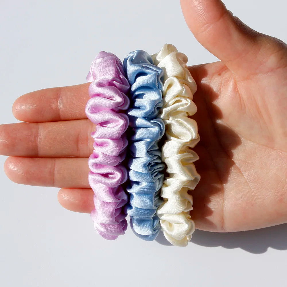100% Pure Mulberry Silk Scrunchies Hair Ties