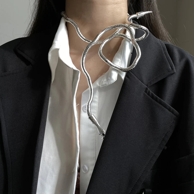 Trendy Snake Necklace Statement