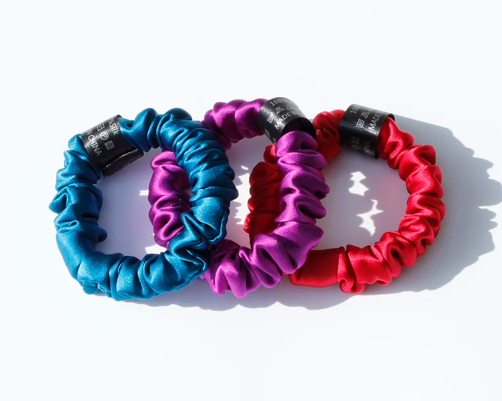100% Pure Mulberry Silk Scrunchies Hair Ties