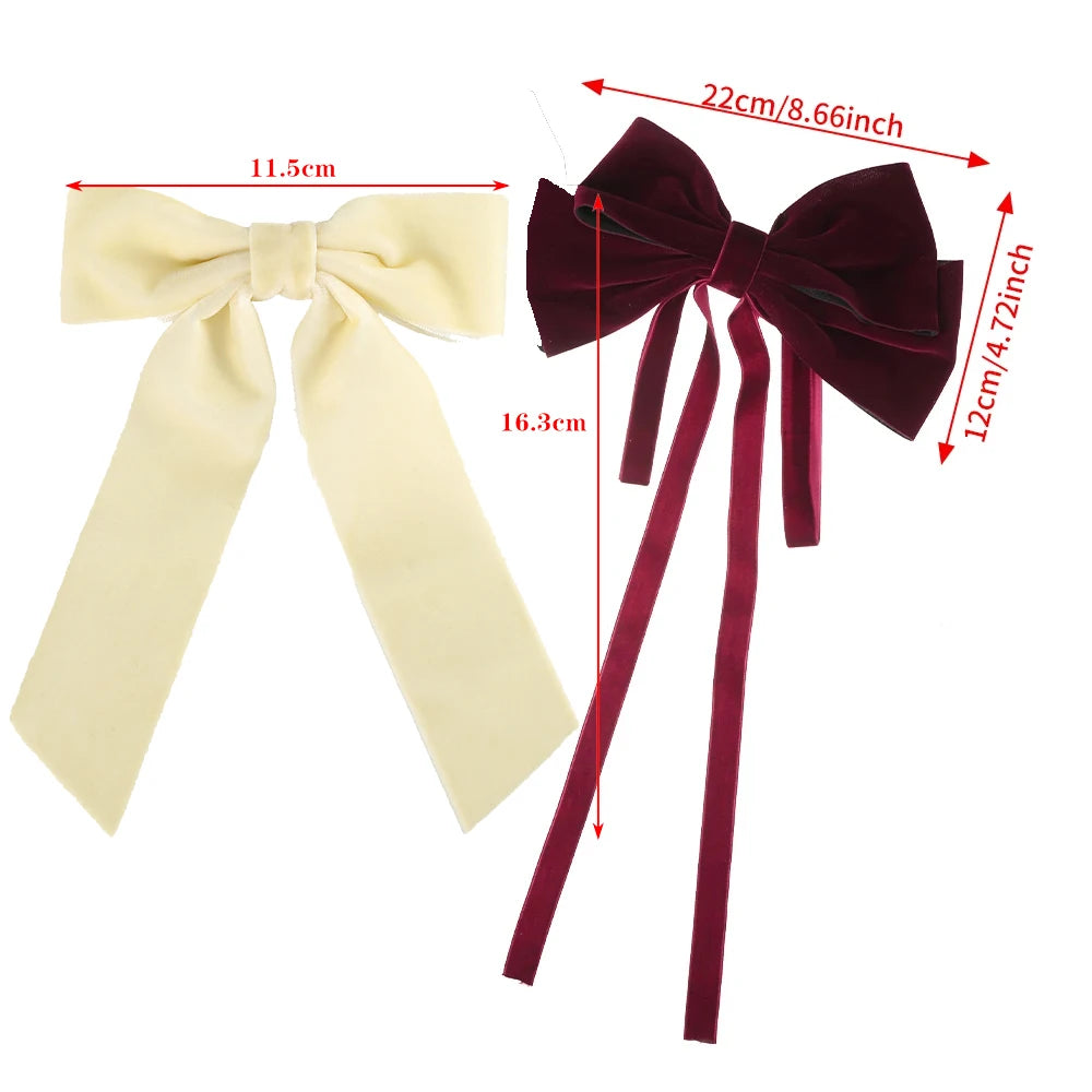 Elegant Velvet Ribbon Bow Hair Clip