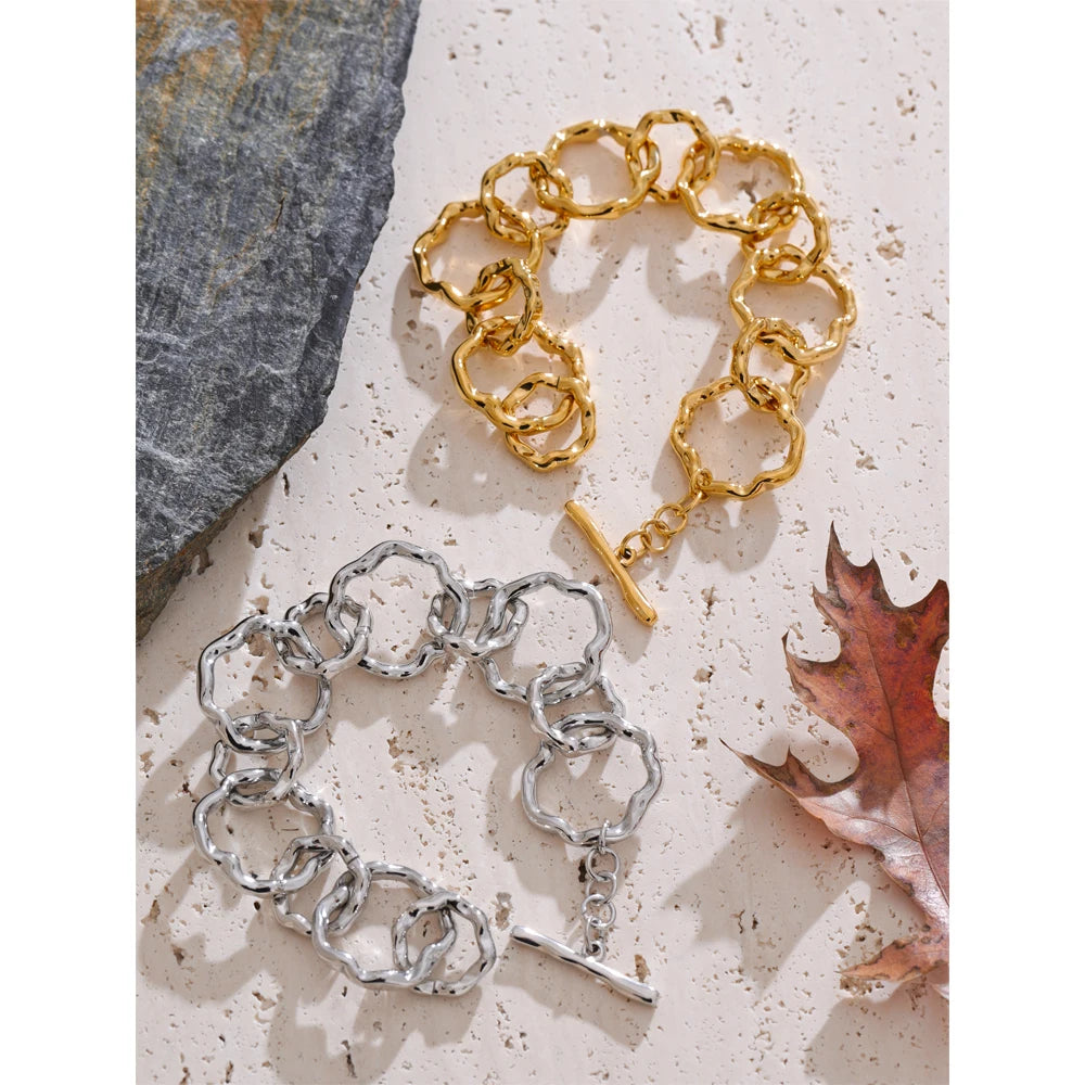 Premium Waterproof Artisan Chain Bracelet with Toggle Clasp