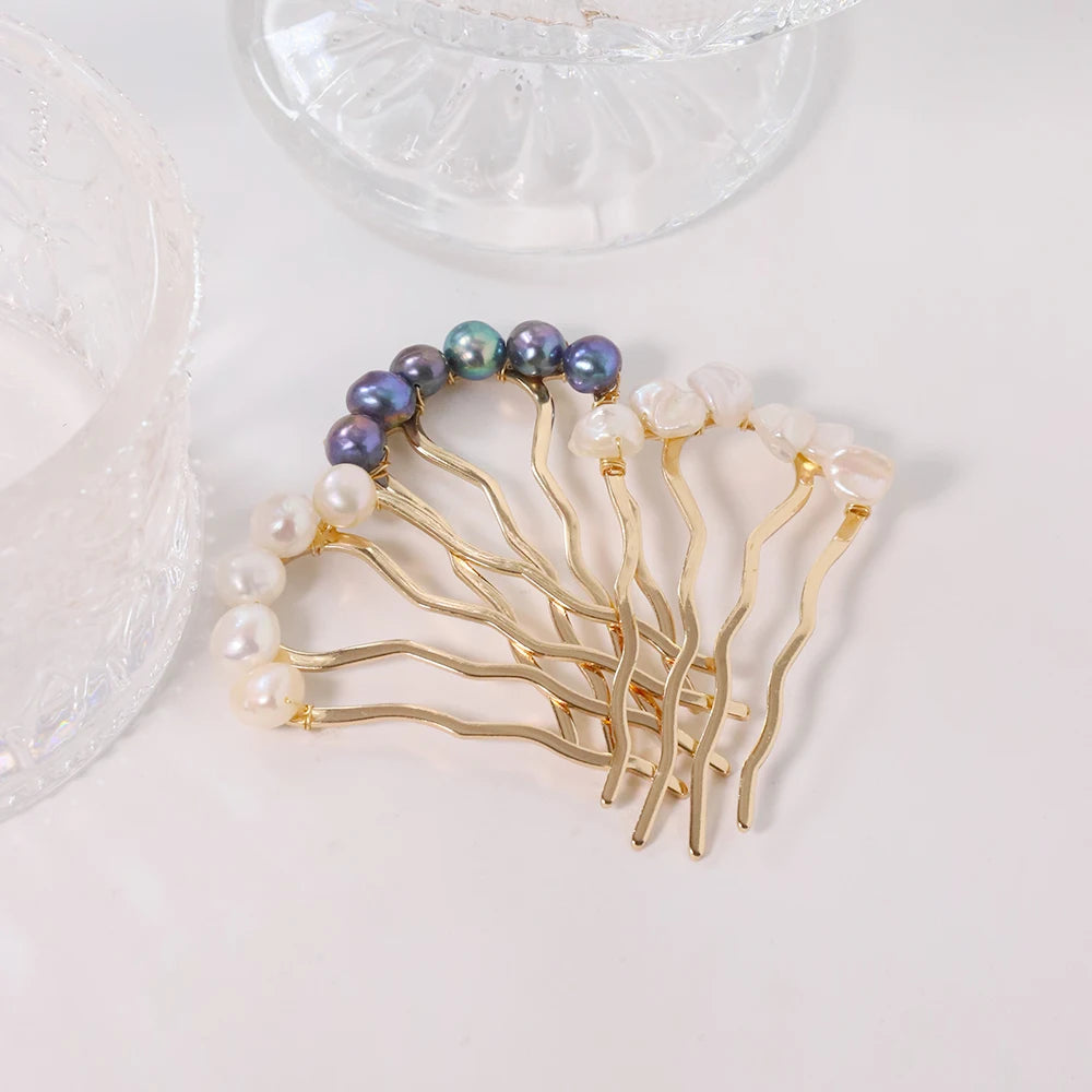 Elegant Flamenco Comb with Freshwater Pearls Hair Clip