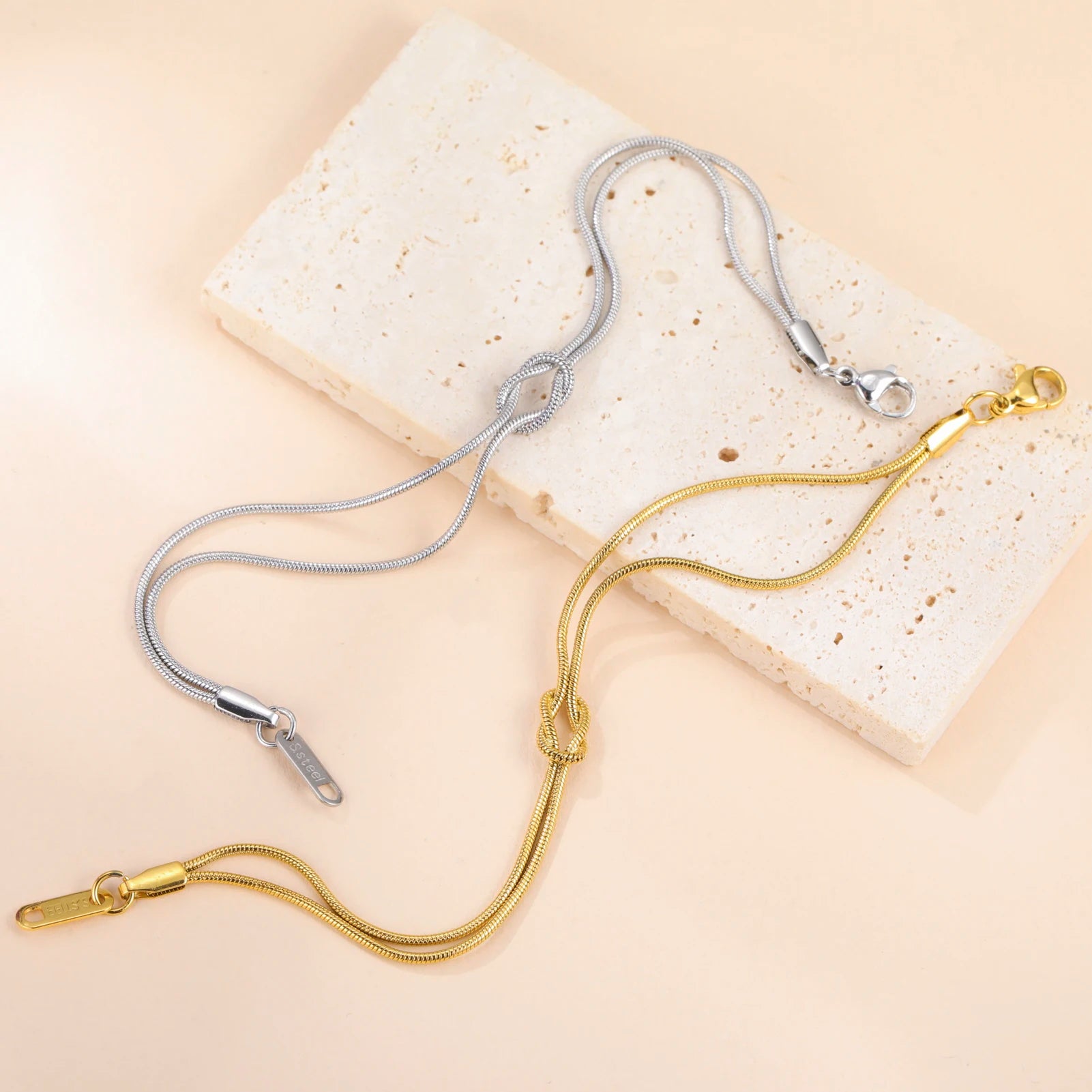 Skyrim Double Snake Chain Love Knot Bracelet