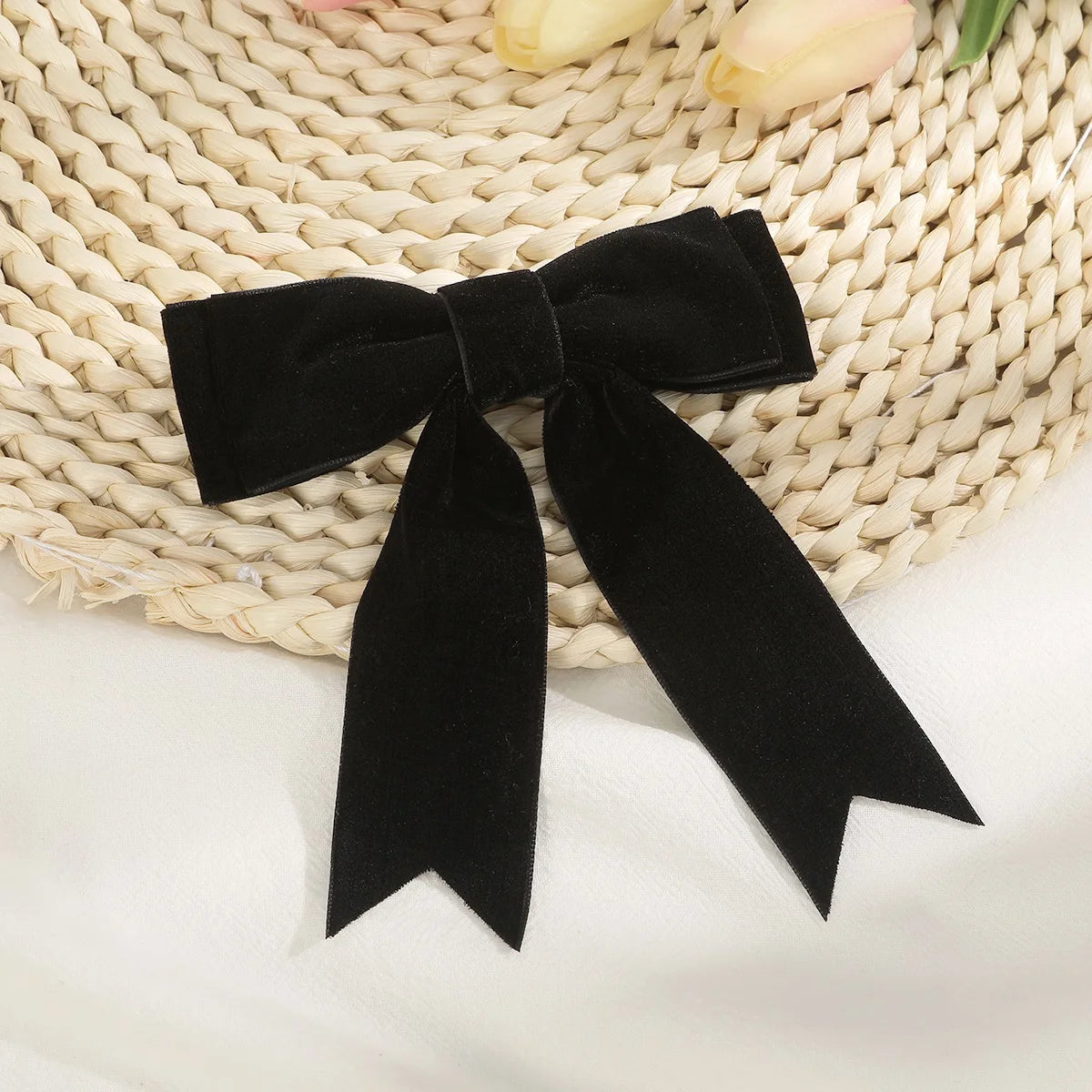 Elegant Velvet Ribbon Bow Hair Clip