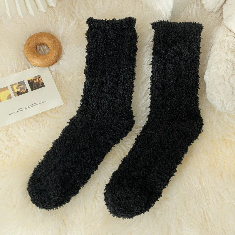 Cozy Cat Claw Coral Velvet Socks for Autumn & Winter