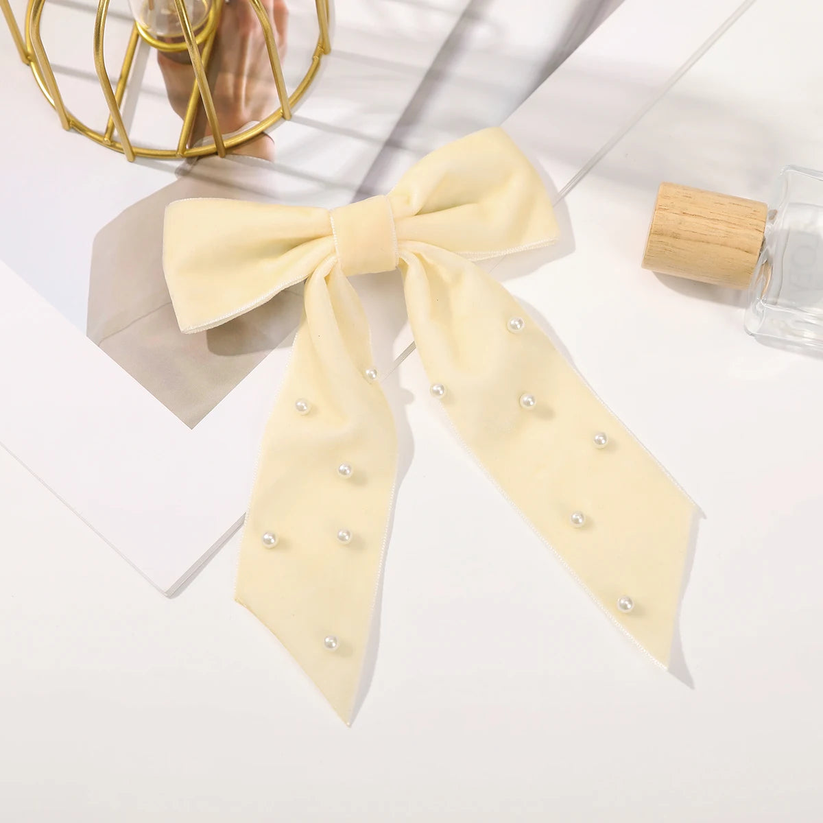 Elegant Velvet Ribbon Bow Hair Clip