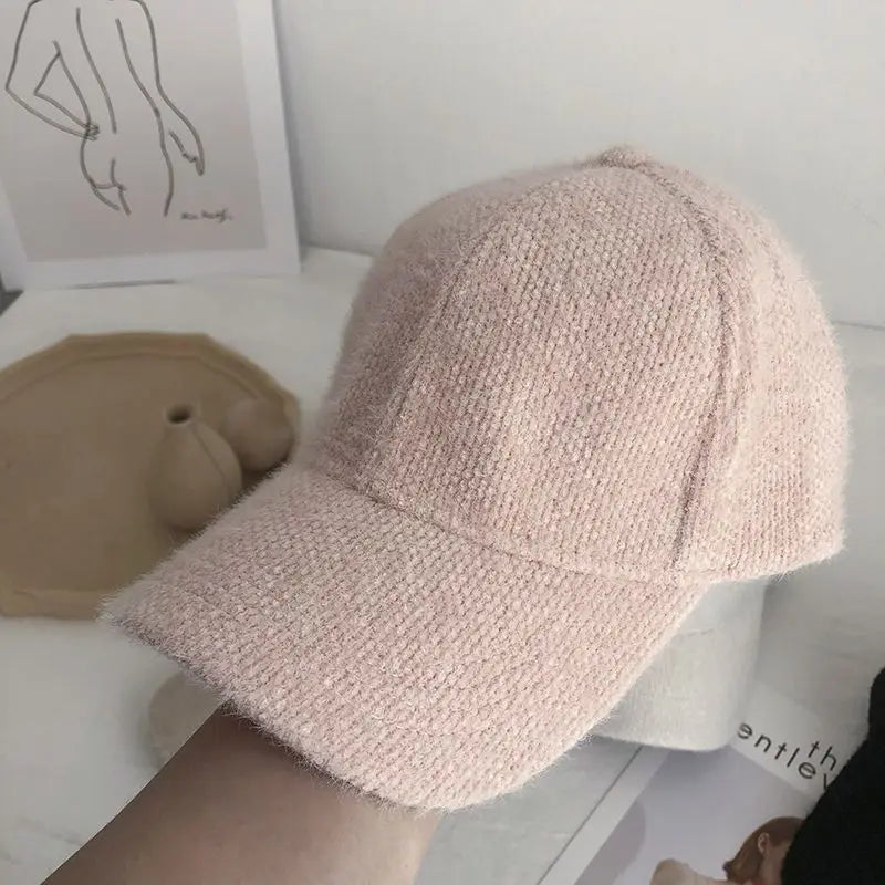 Warm Rabbit Fur Adjustable Basketball Cap