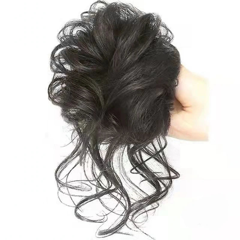 Wavy Messy Updo Scrunchy Effortless Synthetic Hair Bun Accessory