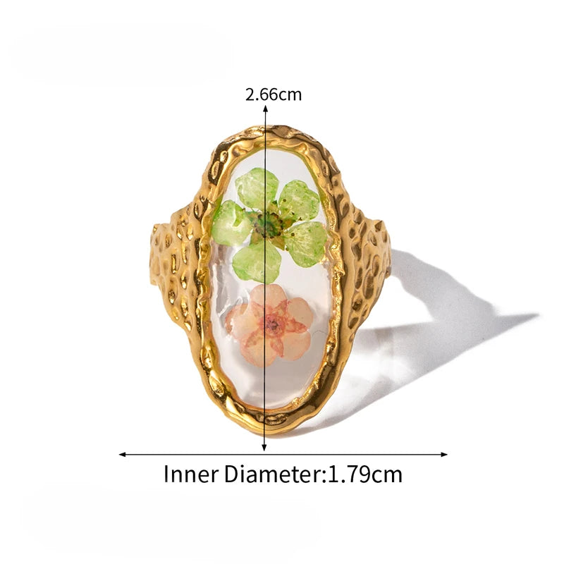 Adjustable Vintage Nature Floral Ring