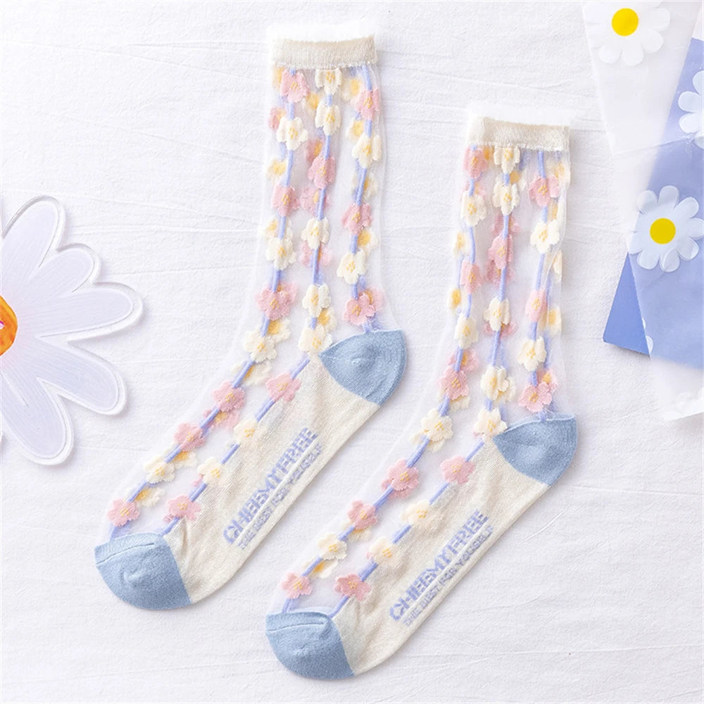 Chic Breathable Lace & Mesh Summer Socks
