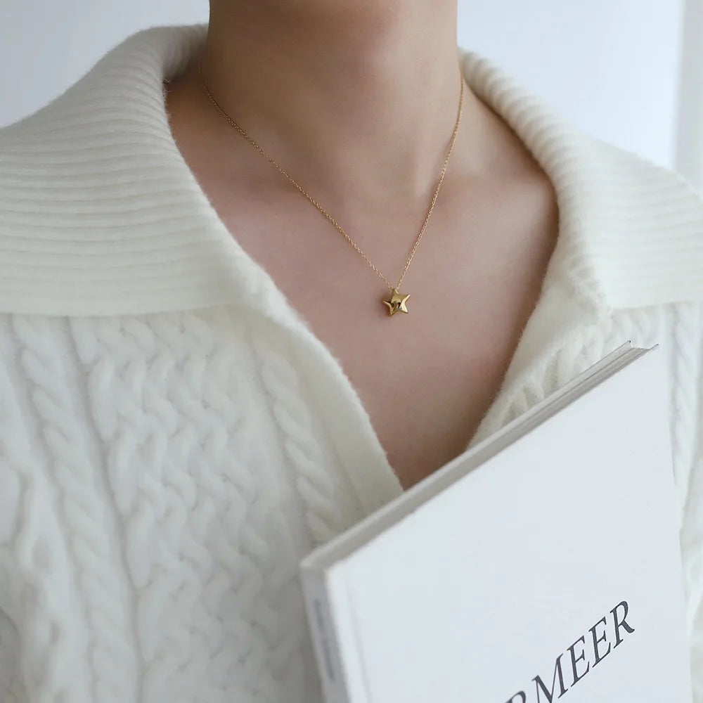 Celestial Elegance: The Lucky Five-Point Star Pentagram Necklace