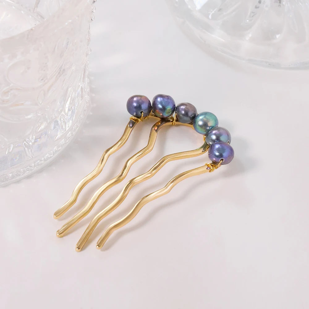 Elegant Flamenco Comb with Freshwater Pearls Hair Clip