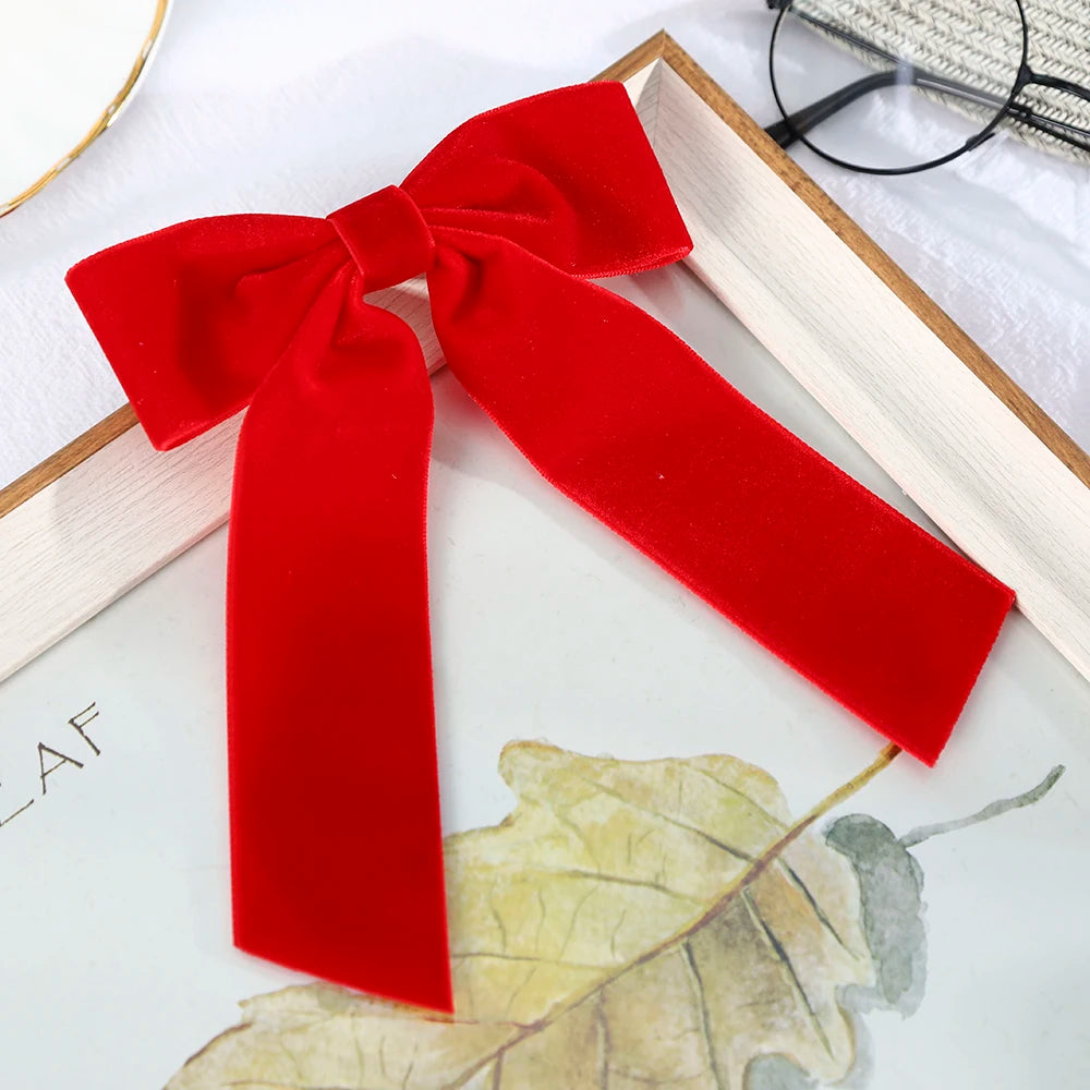 Elegant Velvet Ribbon Bow Hair Clip