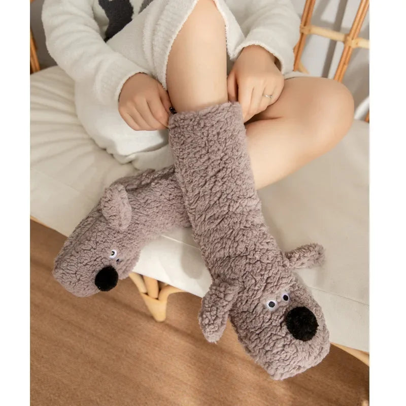 Cozy Floor Puppy Socks for Adults - Lounge Edition