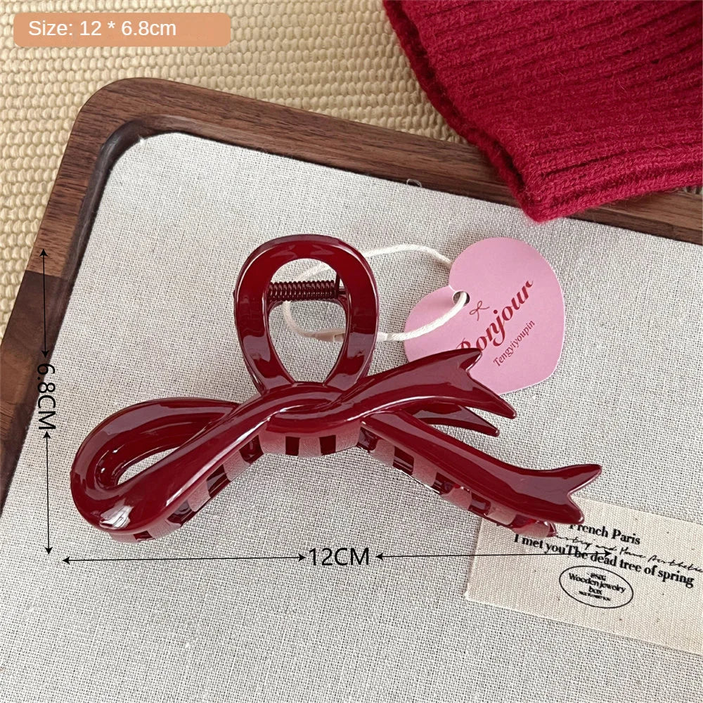 Beautiful Burgundy Wine Red Claw Hair Clip