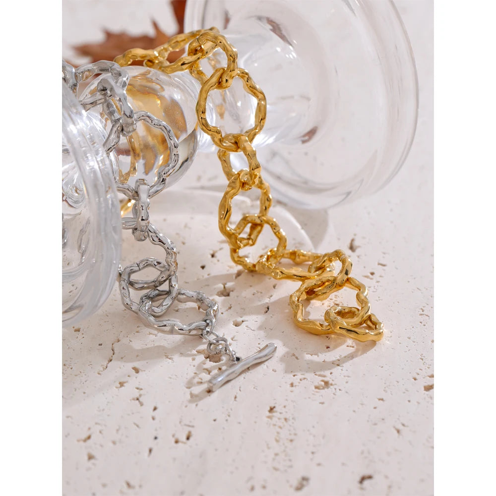 Premium Waterproof Artisan Chain Bracelet with Toggle Clasp
