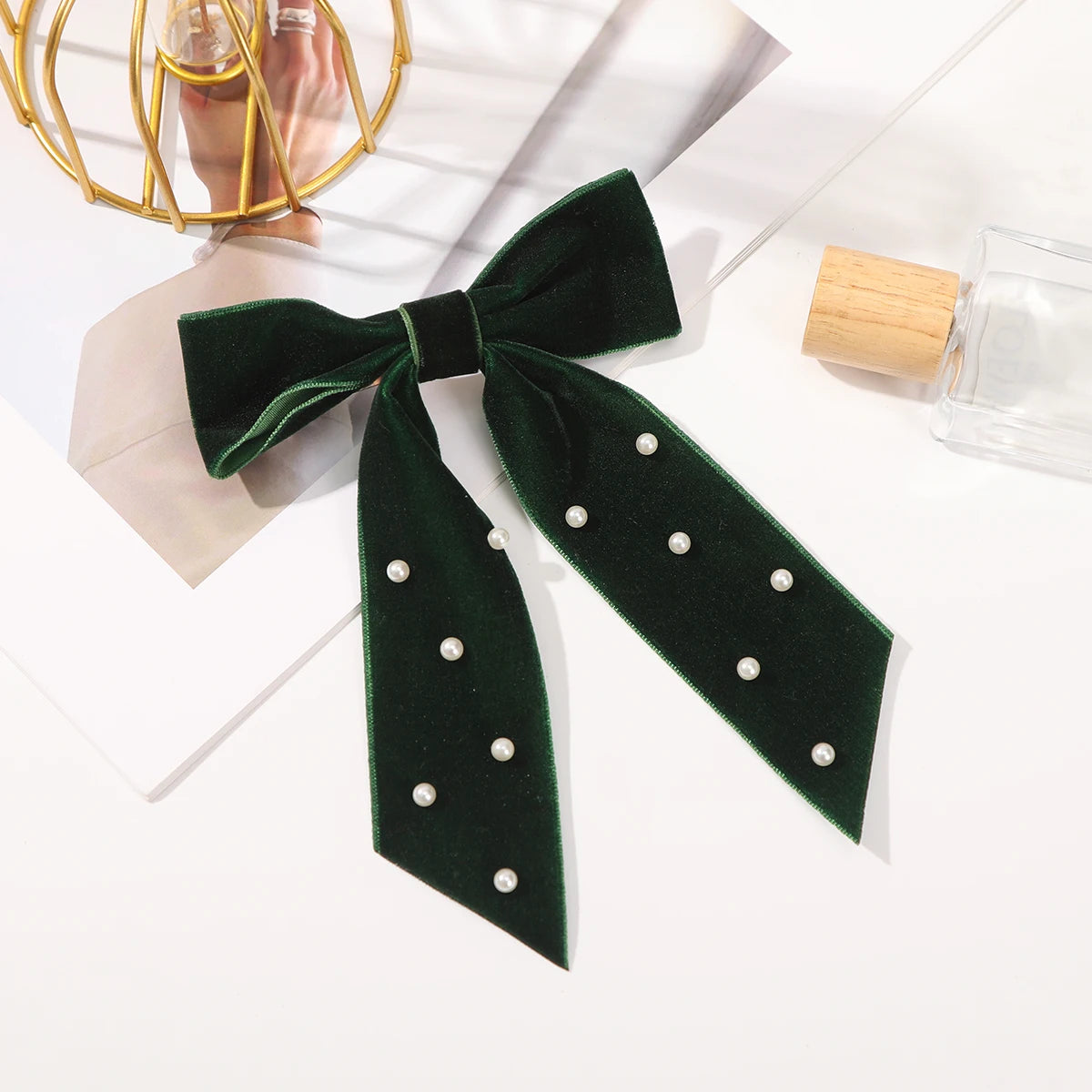 Elegant Velvet Ribbon Bow Hair Clip