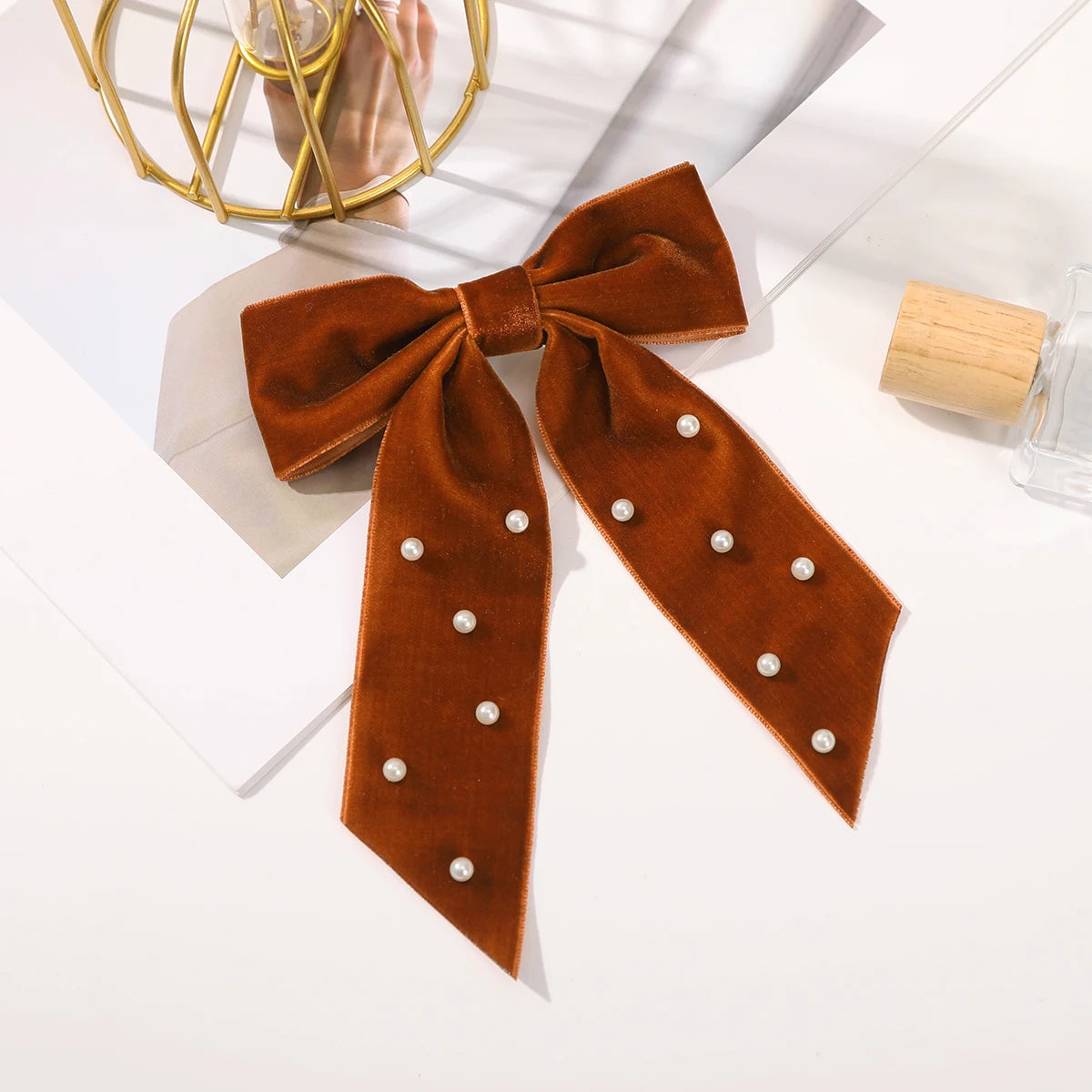 Elegant Velvet Ribbon Bow Hair Clip