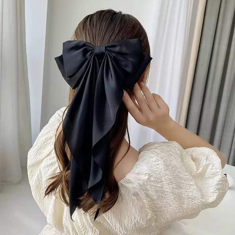 Elegant Satin Large Bow Hair Clip