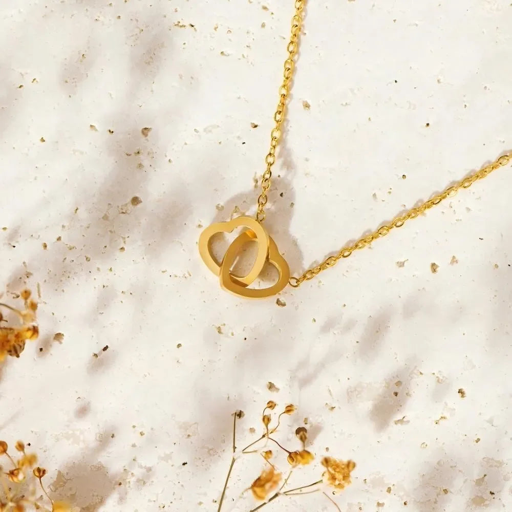 Elysian Harmony Double Circle Pendant Necklace