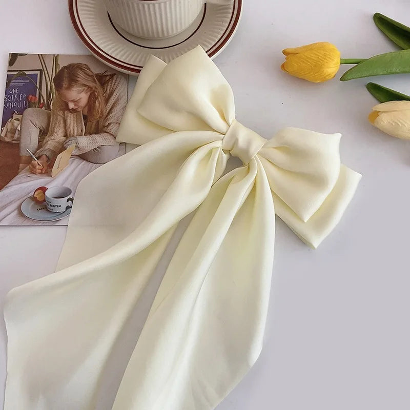 Elegant Satin Large Bow Hair Clip