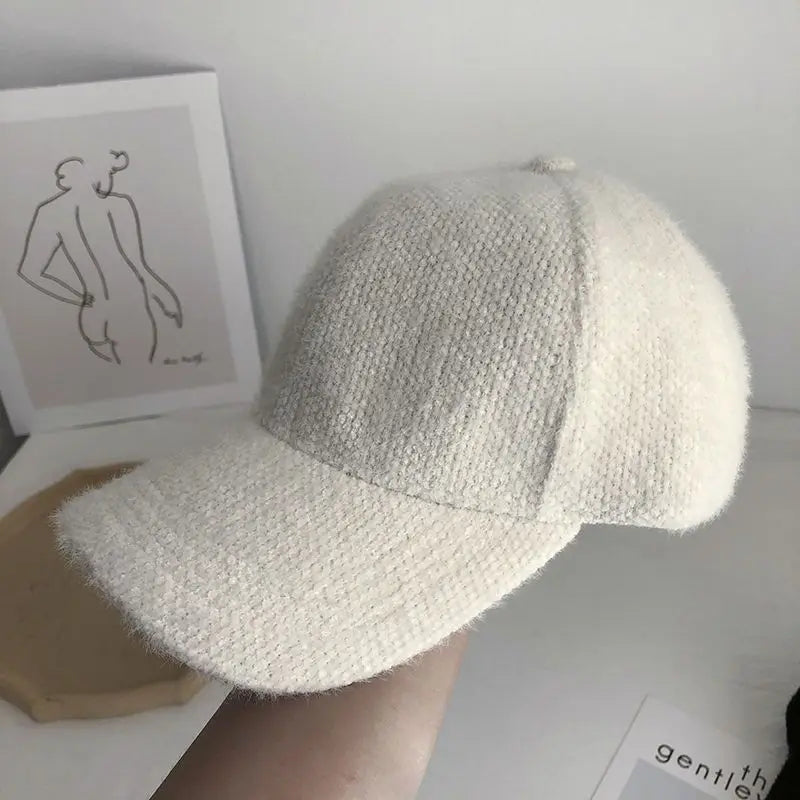 Warm Rabbit Fur Adjustable Basketball Cap