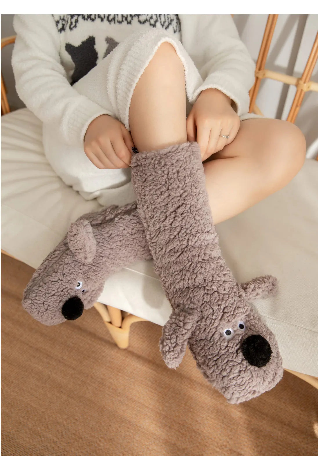 Cozy Floor Puppy Socks for Adults - Lounge Edition