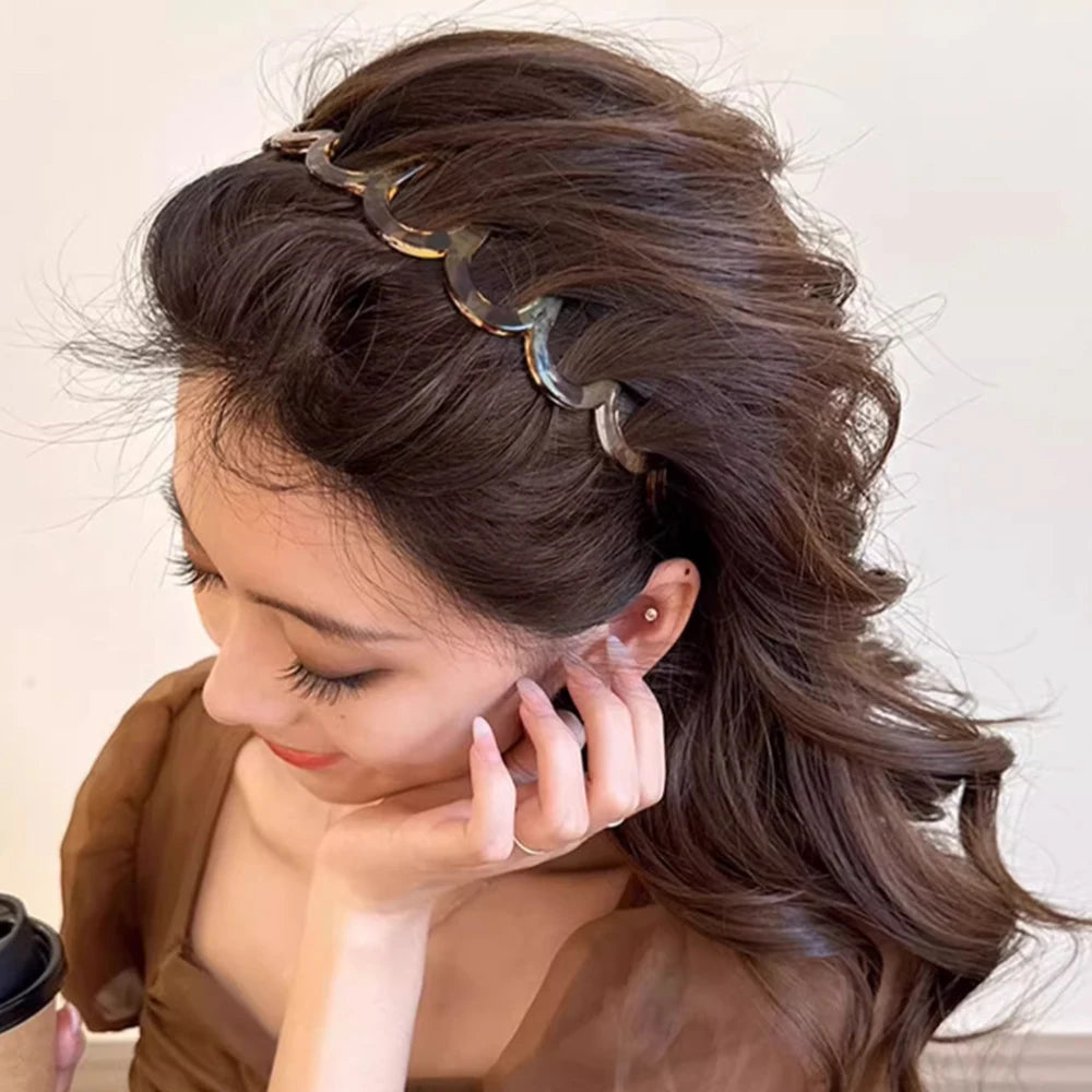 Chic Non-Slip U-Shaped Hair Comb Headband with Fixed Teeth Design