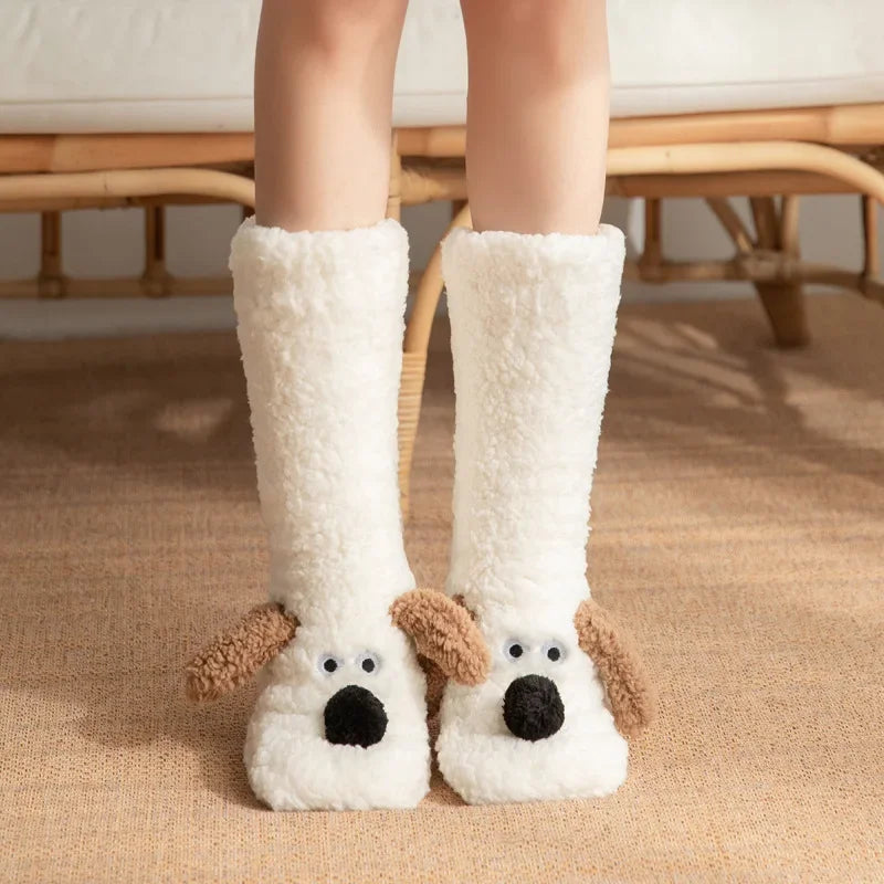Cozy Floor Puppy Socks for Adults - Lounge Edition