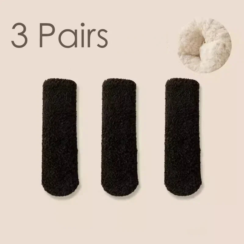 Coral Plush Mid-Tube Slipper Socks for Women