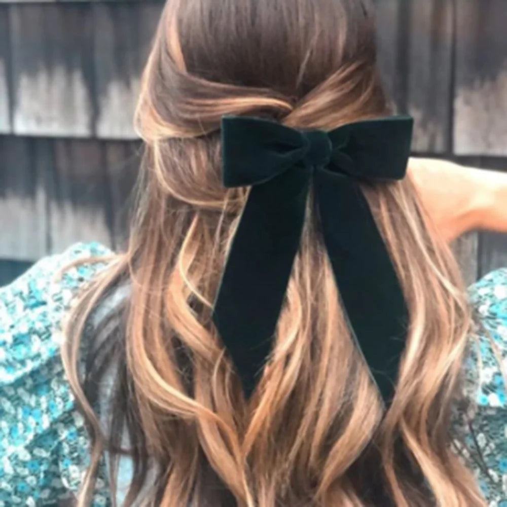 Elegant Velvet Ribbon Bow Hair Clip
