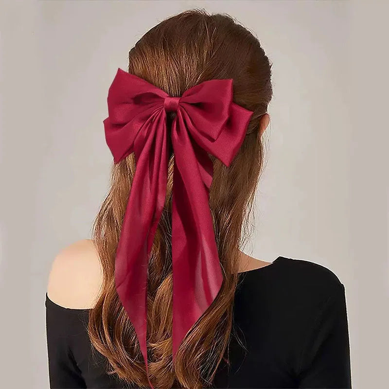 Elegant Satin Large Bow Hair Clip