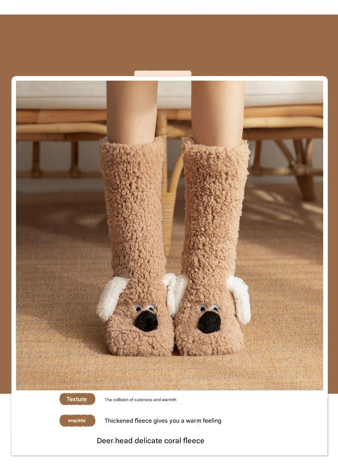 Cozy Floor Puppy Socks for Adults - Lounge Edition