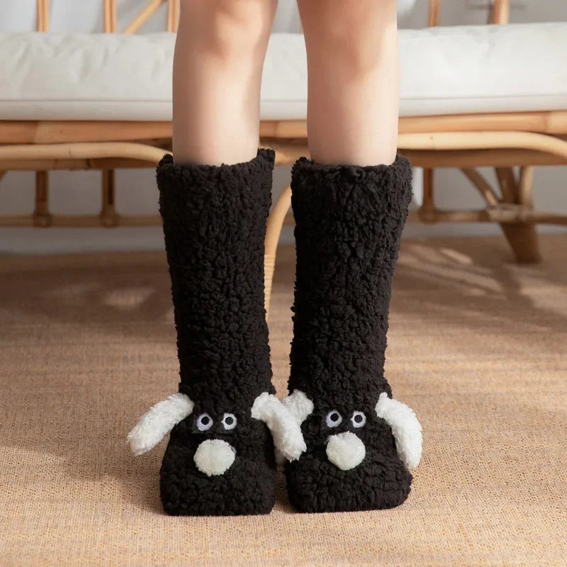 Cozy Floor Puppy Socks for Adults - Lounge Edition