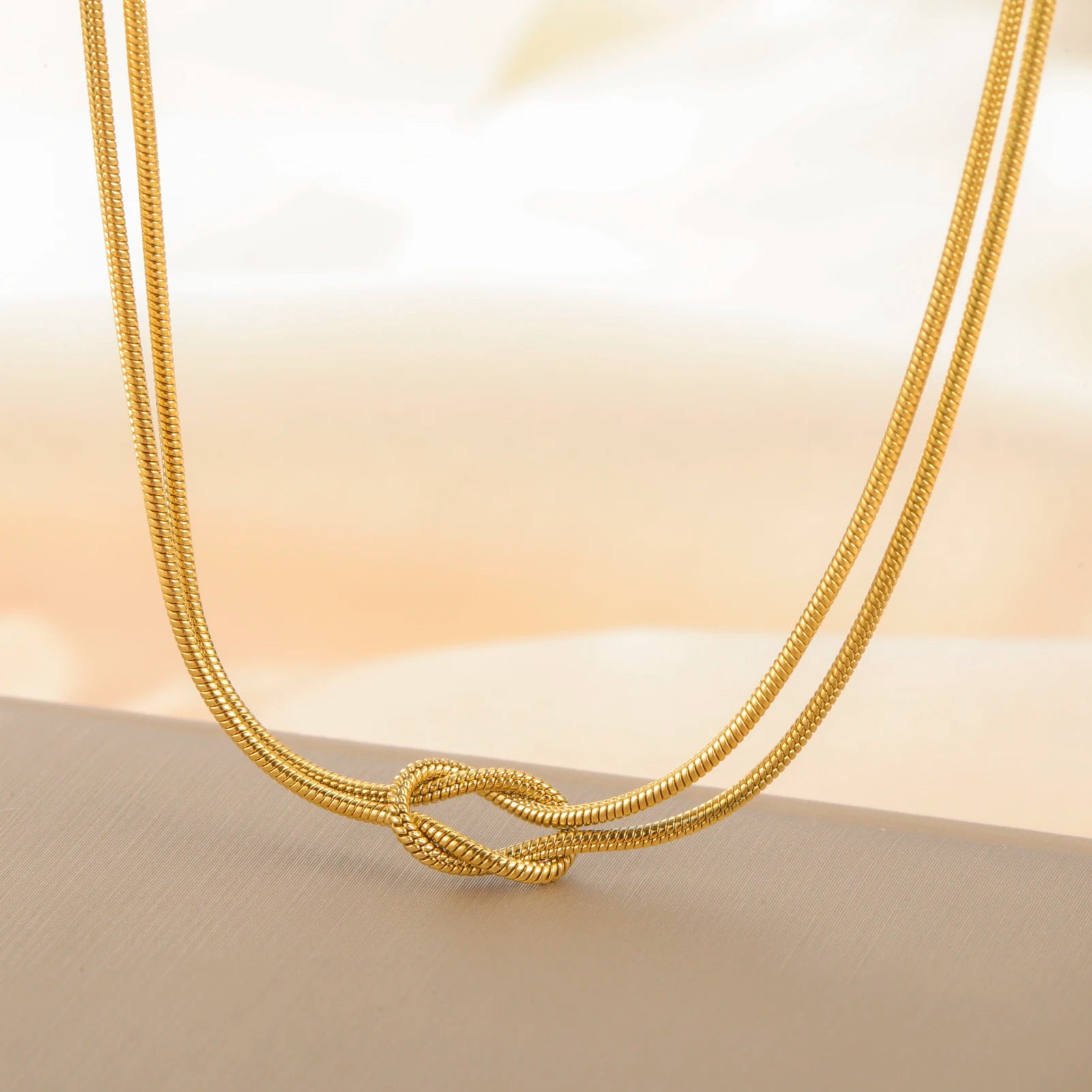Skyrim Double Snake Chain Love Knot Bracelet