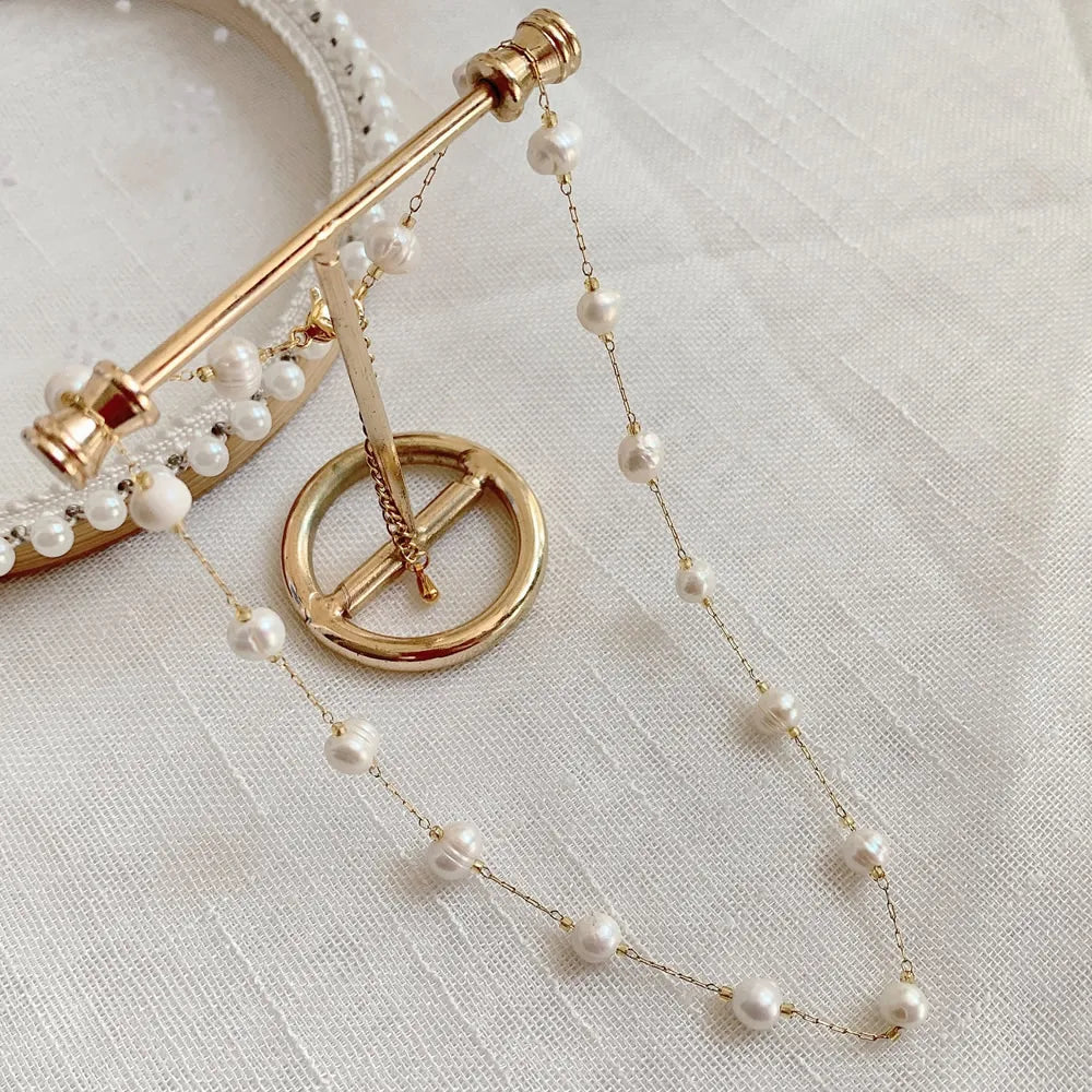 Timeless Freshwater Pearl Choker Necklace On Gold Vermeil Chain