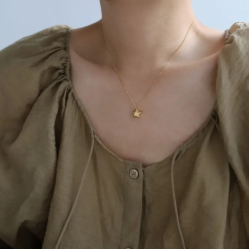 Celestial Elegance: The Lucky Five-Point Star Pentagram Necklace