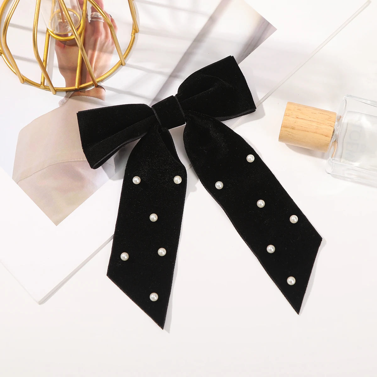 Elegant Velvet Ribbon Bow Hair Clip