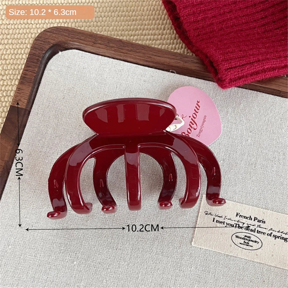 Beautiful Burgundy Wine Red Claw Hair Clip