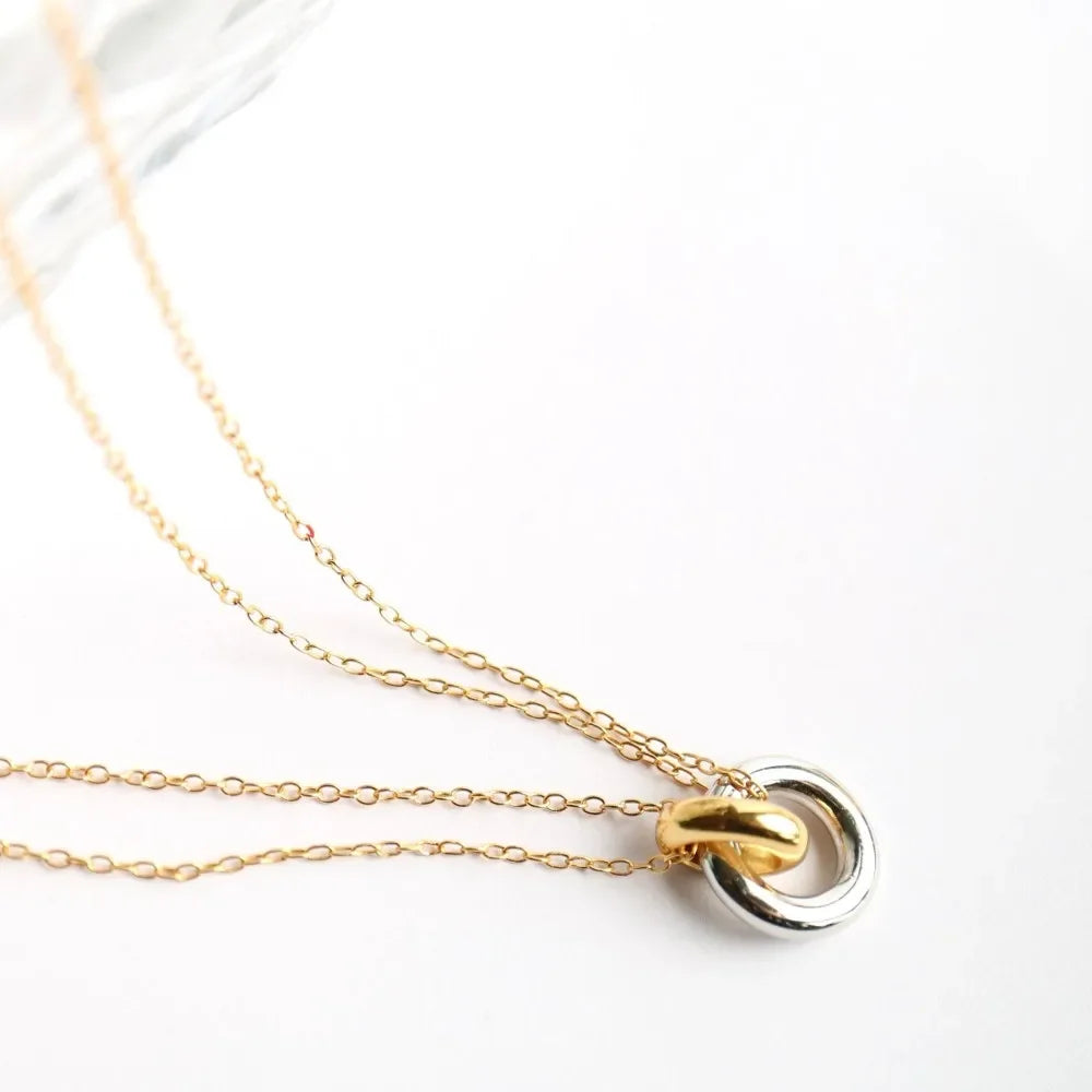Elysian Harmony Double Circle Pendant Necklace