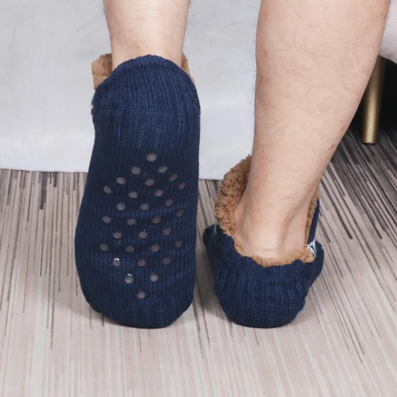 Cozy Fluffy Thermal Floor Socks – Non-Slip Soles Soft Slippers for Home