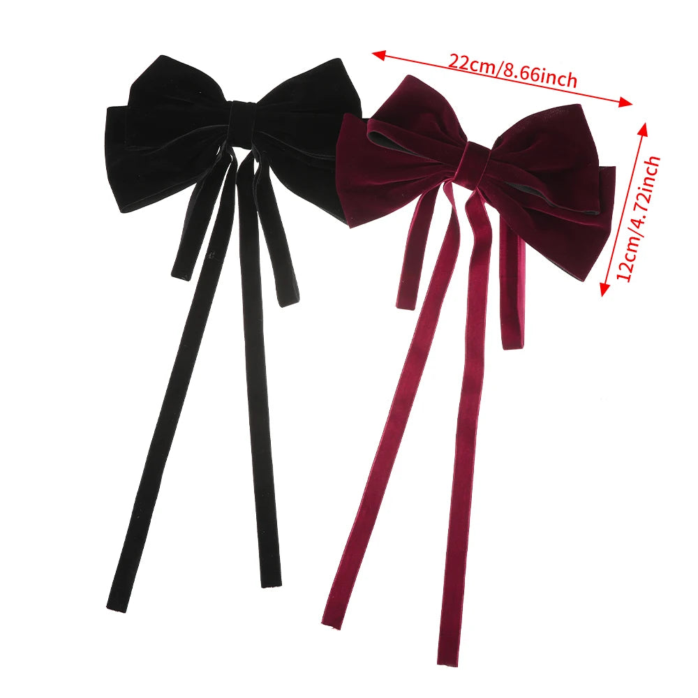 Elegant Velvet Ribbon Bow Hair Clip