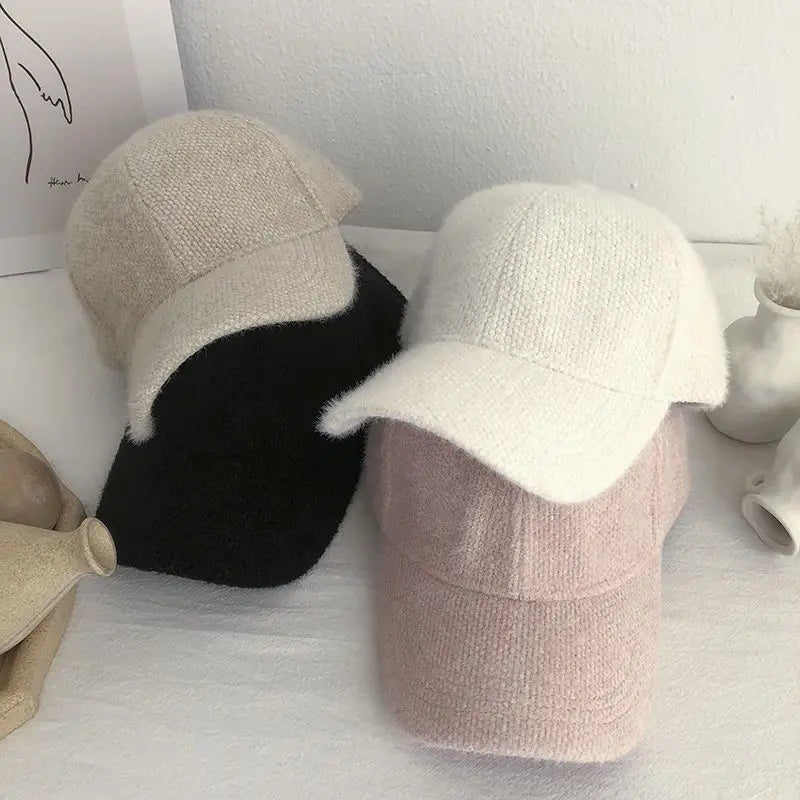 Warm Rabbit Fur Adjustable Basketball Cap