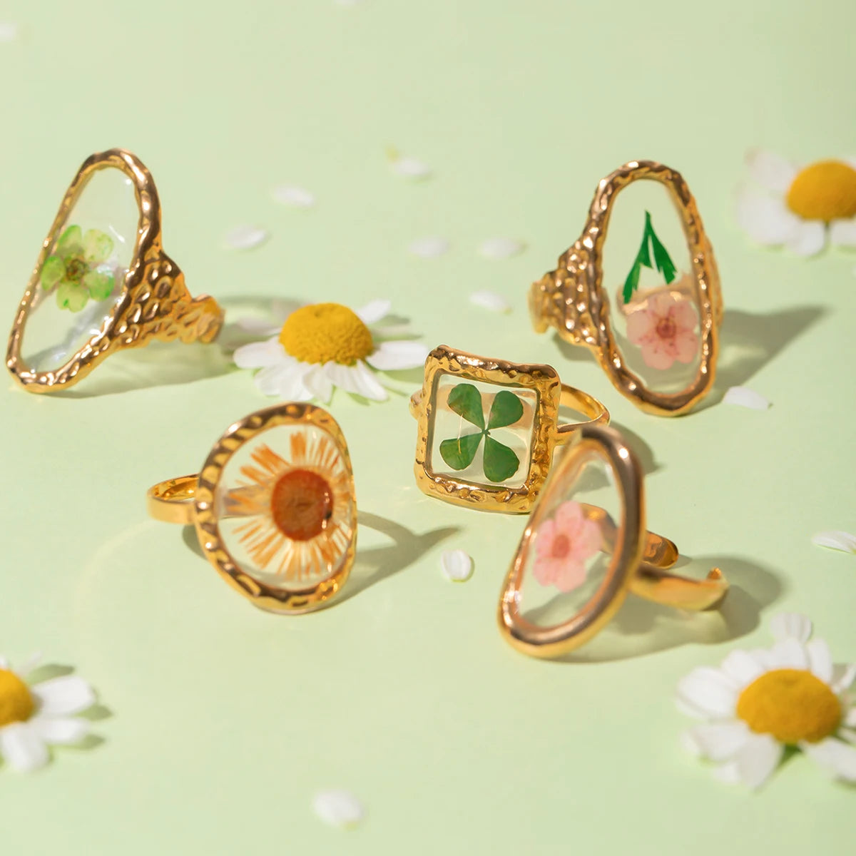 Adjustable Vintage Nature Floral Ring